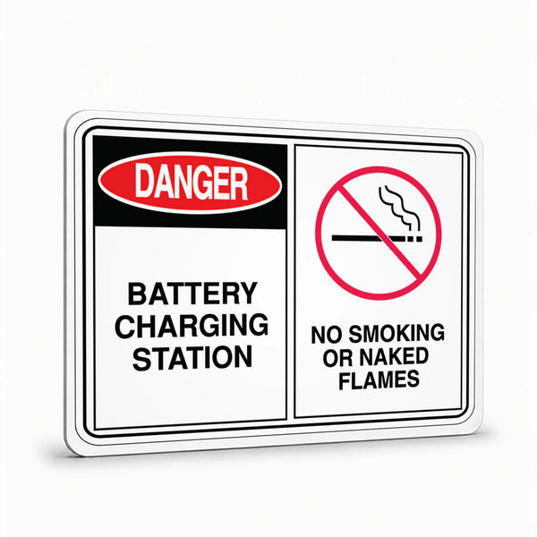 Warehouse And Floor - Batteries Charging Station No Smoking Signs