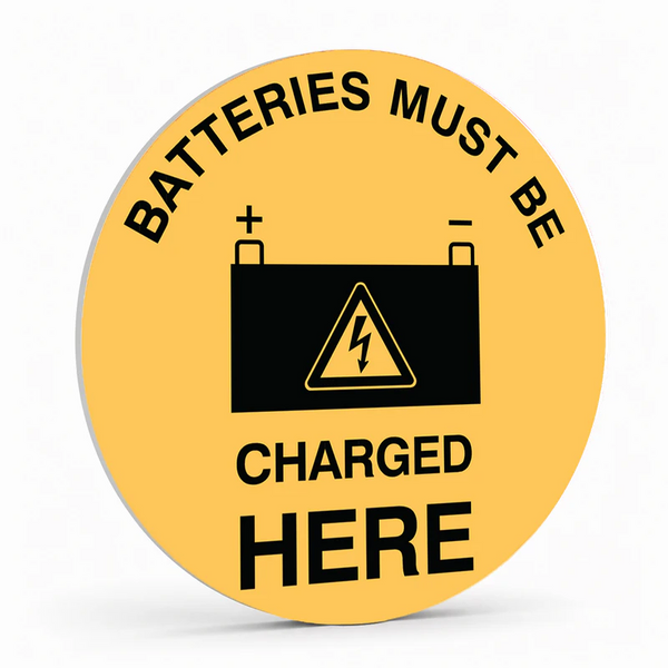 Warehouse And Floor  - Batteries Must Be Charged Here Stickers