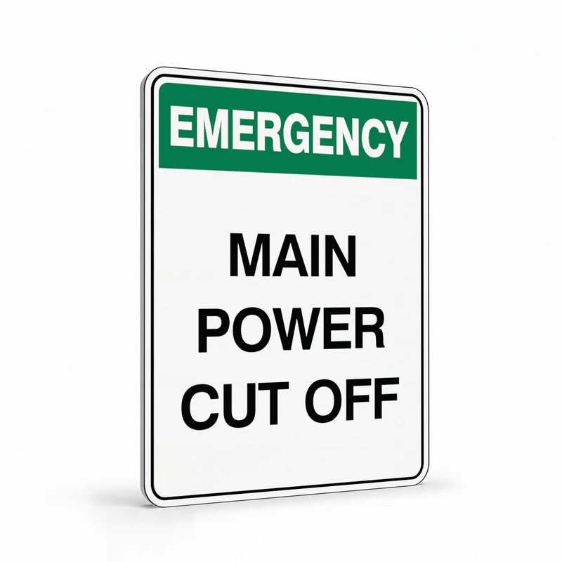 Warehouse And Floor  - Emergency Main Power Cut Off Signs