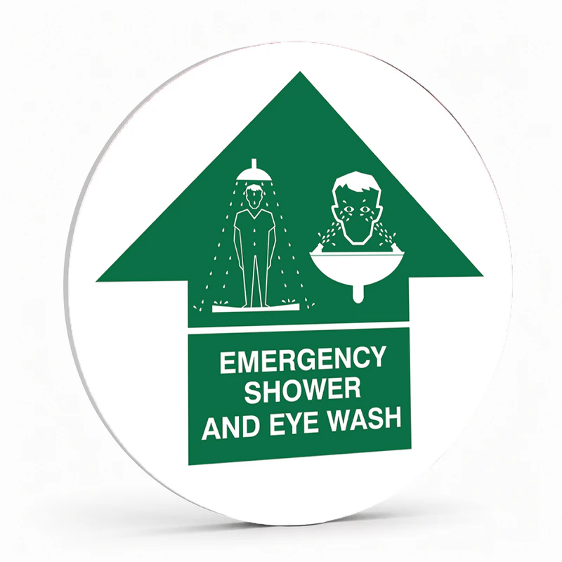 Warehouse And Floor  - Emergency Shower And Eye Wash Arrow Stickers
