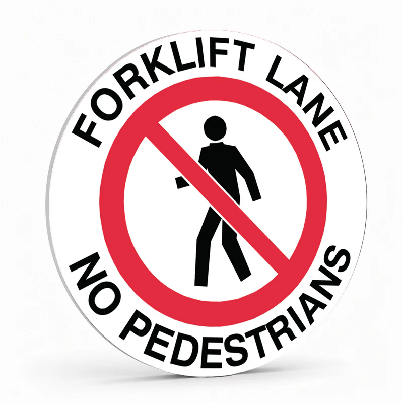 Warehouse And Floor  - Forklift Lane No Pedestrians Stickers