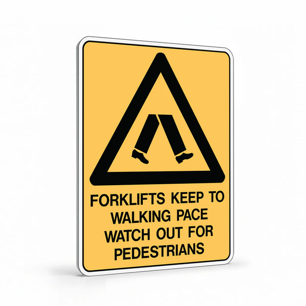 Warehouse And Floor - Forklifts Keep To Walking Pace Signs