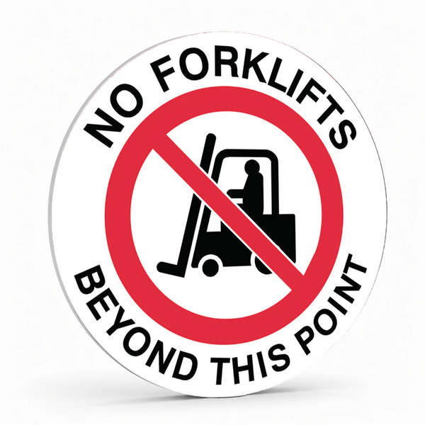 Warehouse And Floor  - No Forklifts Beyond This Point Stickers