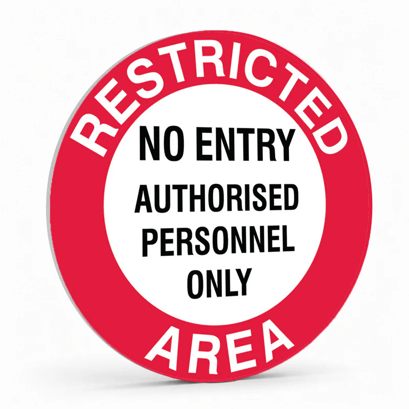 Warehouse And Floor  - Restricted Area No Entry Authorised Personnel Stickers