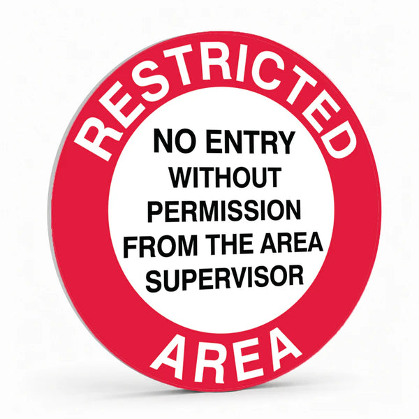 Warehouse And Floor  - Restricted Area No Entry Without Permission Stickers