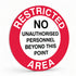 Warehouse And Floor  - Restricted Area No Unauthorised Personnel Stickers
