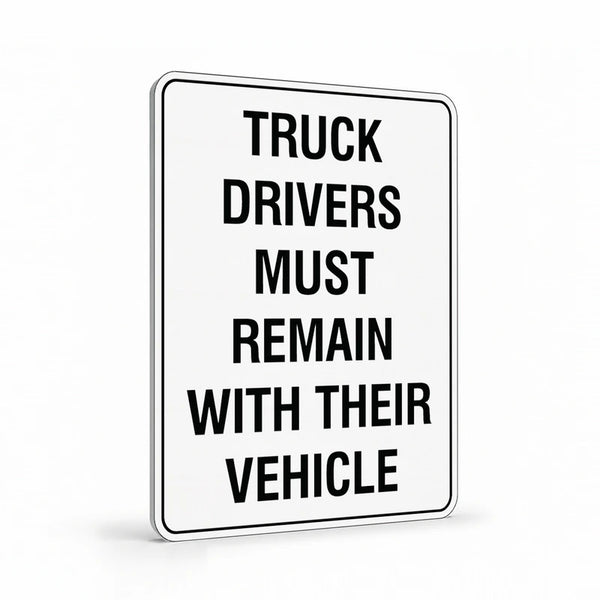 Warehouse And Floor - Truck Drivers Must Remain Signs