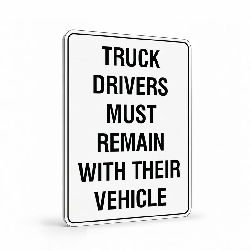 Warehouse And Floor - Truck Drivers Must Remain Signs