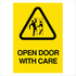 Warehouse And Floor - A4 Open Door With Care Signs