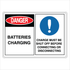 Warehouse And Floor - Batteries Charging Charge Must Be Shut Off Signs