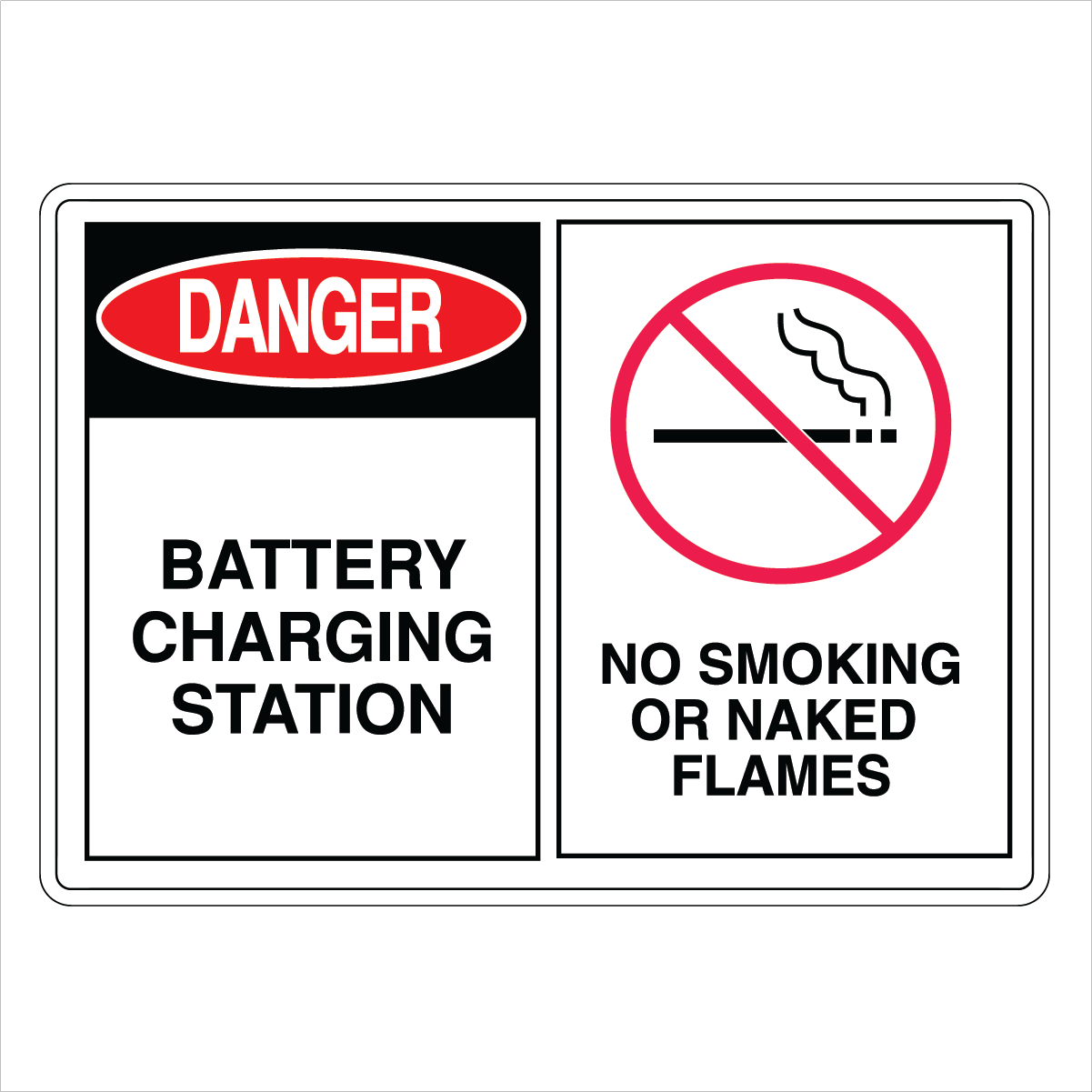 Warehouse And Floor - Batteries Charging Station No Smoking Signs