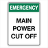 Warehouse And Floor  - Emergency Main Power Cut Off Signs