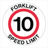 Warehouse And Floor  - Forklift 10 Speed Limit Stickers