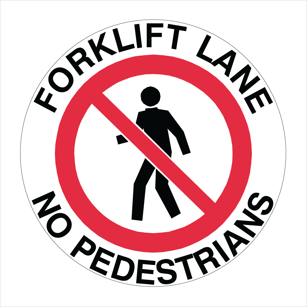 Warehouse And Floor  - Forklift Lane No Pedestrians Stickers