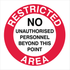 Warehouse And Floor  - Restricted Area No Unauthorised Personnel Stickers