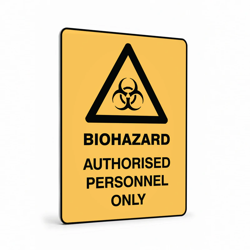 Warning - Biohazard Authorised Personnel Sign