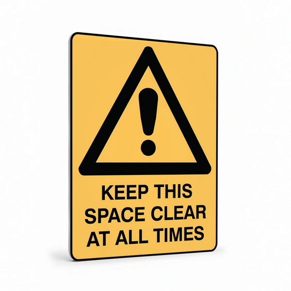 Warning - Keep This Space Clear Sign