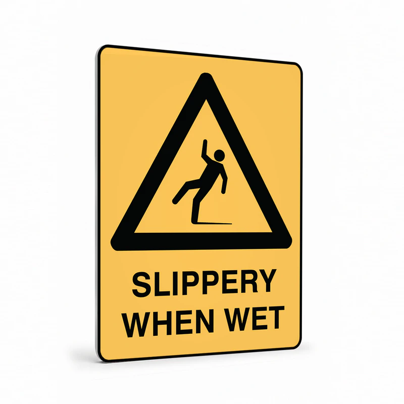 Warning - Slippery When Wet Sign