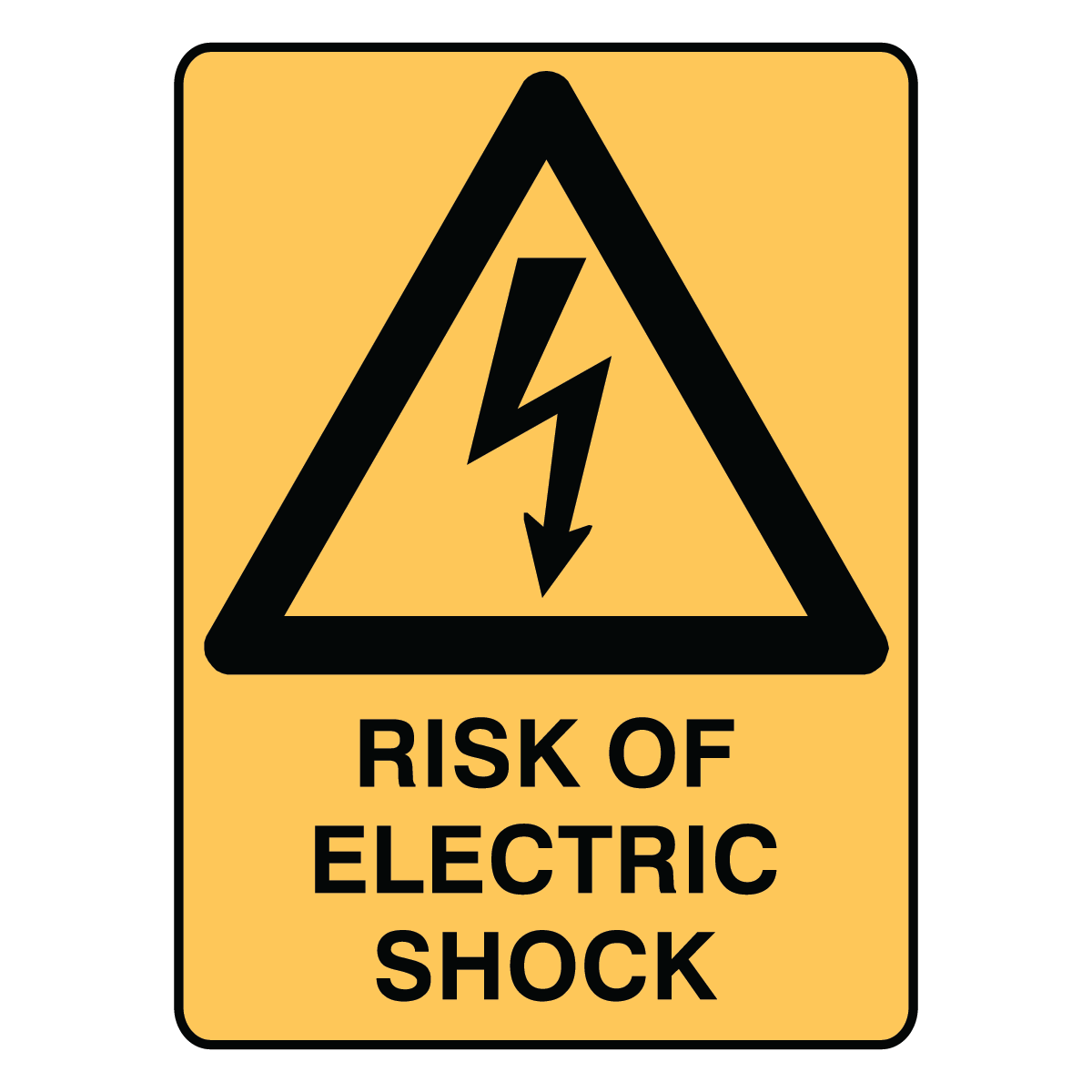 Warning - Risk Of Electric Shock Sign