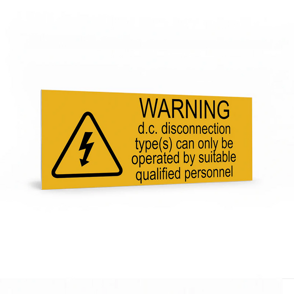 Warning D.C. disconnection type(s) can only be operated