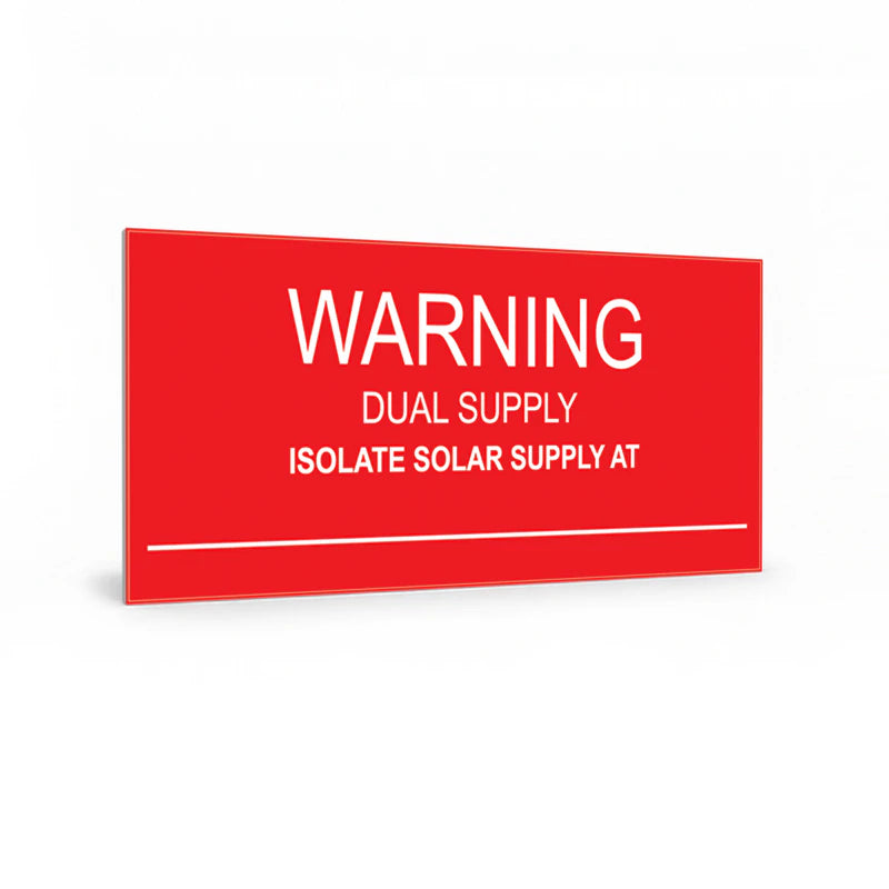 Warning Dual Supply Isolate Solar Supply at ___