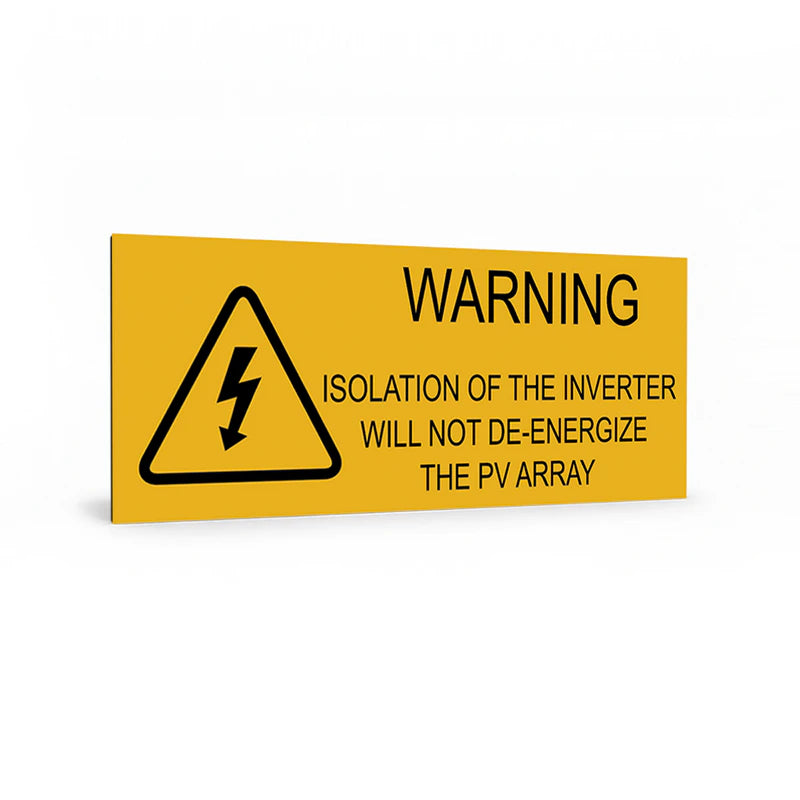 Warning Isolation of the Inverter