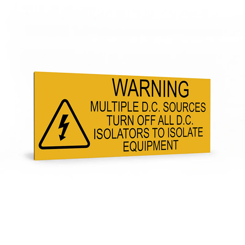 Warning Multiple DC Sources Equipment