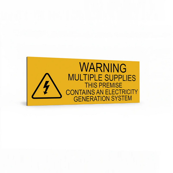 Warning Multiple Supplies This premises contains an electricity generation system