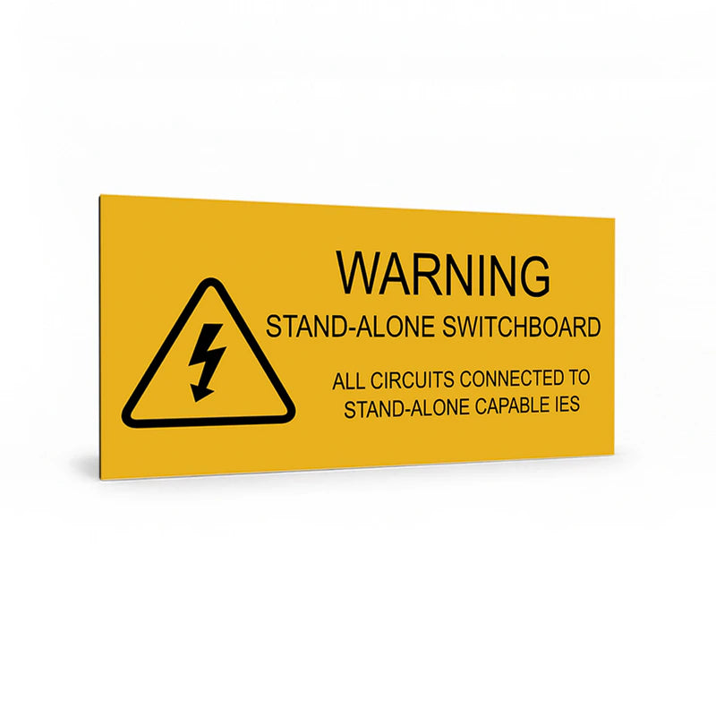 Warning Stand Alone Switchboard All Circuits