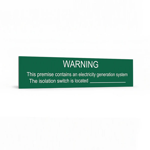 Warning This Premise Contains an Electricity Generation System