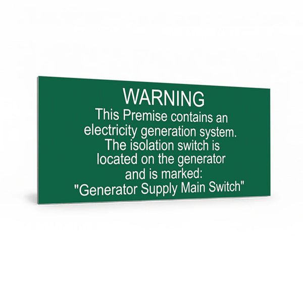Warning This Premise Contains an Electricity (Generator Main Switch)