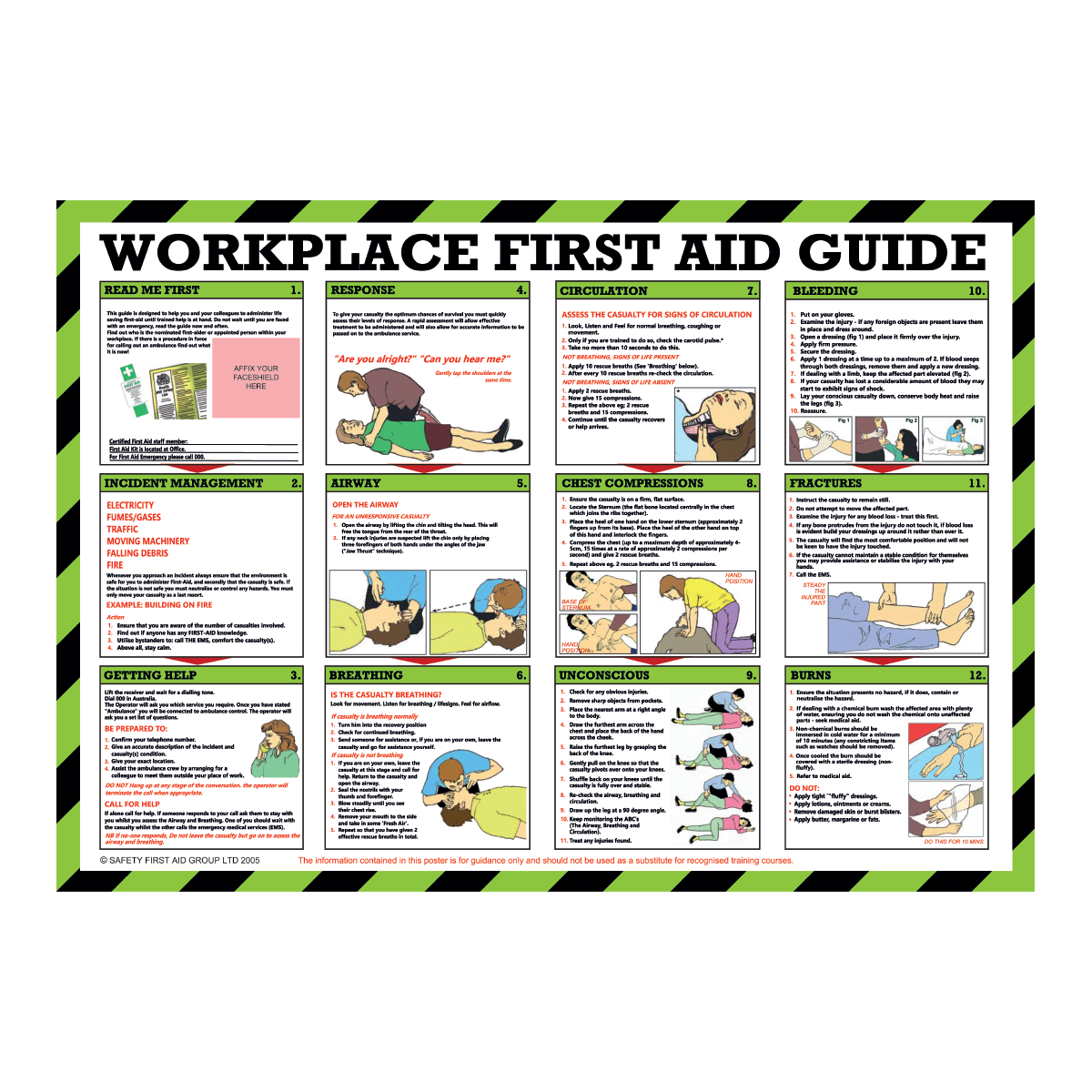 Workplace Safety - Workplace First Aid Guide Sign